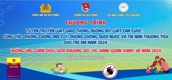 Thanh niên xã Ea H'đing hưởng ứng chiến dịch “Hoa phượng đỏ” và chiến dịch “Hành quân xanh” năm 2024.